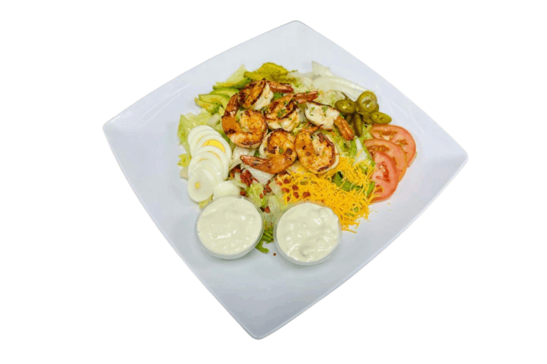 Chef salad w/ 6 grilled Shrimps