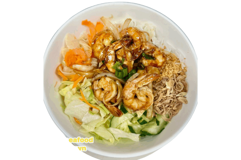 Vermicelli with Grilled Pork, Shrimp, and Egg Rolls